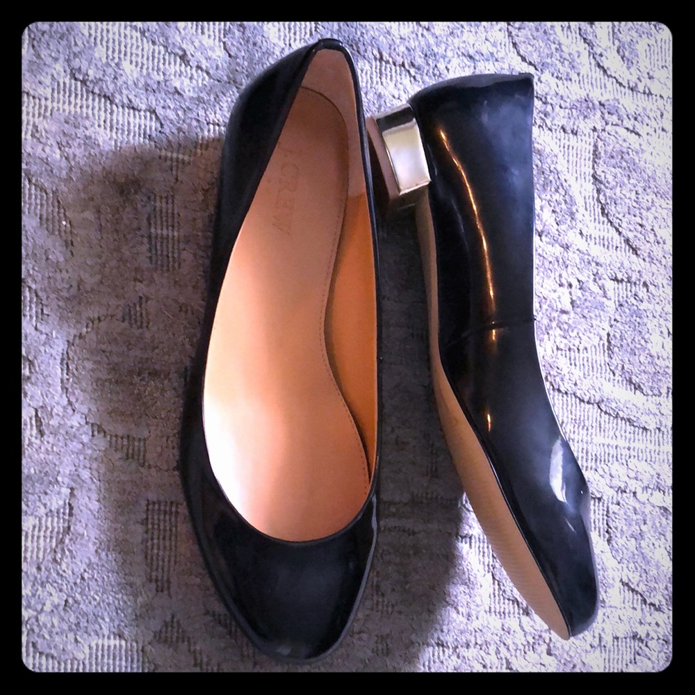 New J. Crew Black and Gold Flats